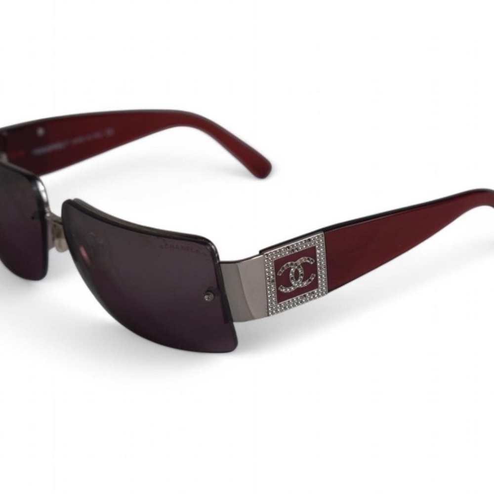 Chanel rhinestone square frame sunglasses